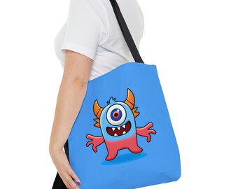 Blue and Red Monster - Tote Bag