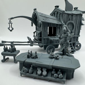 RPG Figurine - 32 mm - Potion Seller - D&D and Pathfinder - DND miniatures, Pathfinder 2nd, HeroQuest, minis - RPG accessory - Printed