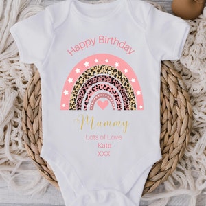 Happy Birthday Mummy Baby Outfit, Happy Birthday Daddy/Nanny/Grandad Baby Grow, Happy Birthday Mummy Baby Vest, First Birthday Mummy Gift