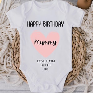 Happy Birthday Mummy Baby Vest, Happy Birthday Daddy/Nanny/Grandad Baby Grow, Mummy Birthday Gift, Gift for Mummy, Birthday gifts for Mum