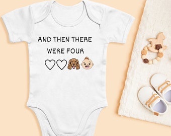 And Then There Were Four Baby Grow, Baby Shower Present, New Arrival Gift, Pregnancy Announcement, New Baby Announcement, Birth Announcement