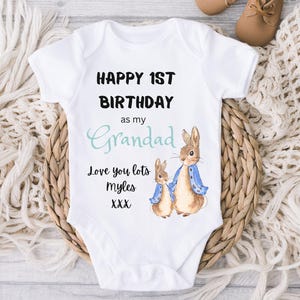 Happy Birthday Grandad Bunny Baby Outfit, Happy Birthday Mummy/Nanny/Daddy Baby Grow, Happy Birthday Mummy Baby Vest, First Birthday Mummy