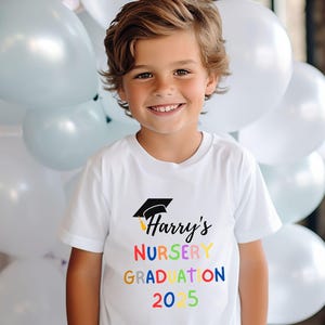 Personalised Graduation Gift for Nursery, Nursery Keepsake T-shirt, Nursery Leavers 2025, Nursery Graduate Shirt, Nursery Graduation Tshirt