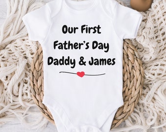 Personalised First Father's Day Baby Vest, Our First Father's Day Gift, Gift For Dad Baby, Fathers Day Daddy New Dad Gift, 1st Fathers Day