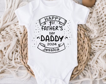 Custom Fathers Day Baby Grow, Personalised Baby Grow, Father's Day Outfit, 1st Father's Day Gift, First Time Dad New Baby, Fathers Day Gifts