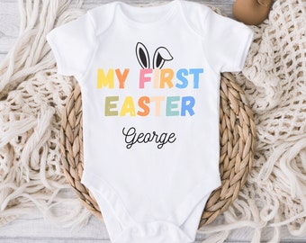 Personalised Baby First Easter Outfit, My 1st Easter New Baby Gift, My First Easter Rabbit Babygrow, Easter Babygrow, First Easter Baby Bib