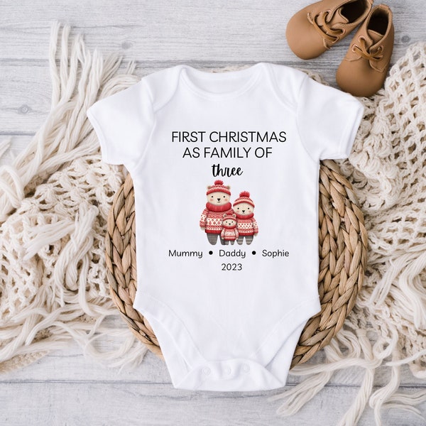 Christmas Custom Baby Outfit, Baby Christmas Gift Idea, Babygrow Sleepsuit Vest, Christmas Tshirt, Personalized Merry Christmas Bodysuit