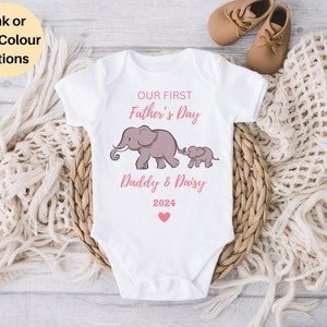 Personalised First Father&#39;s Day Baby Vest, Our First Fathers Day, Father&#39;s Day Outfit, Personalised Baby Grow, Happy Fathers Day Baby Vest