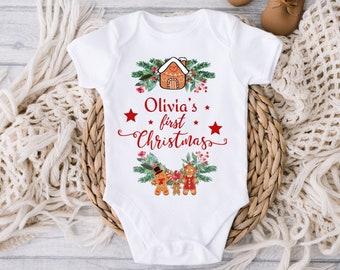 Personalised 1st Xmas Baby Vest, Baby's First Christmas Outfit, Baby Christmas Gift Idea, Baby Sleepsuit Vest, 1st Xmas Babygrow