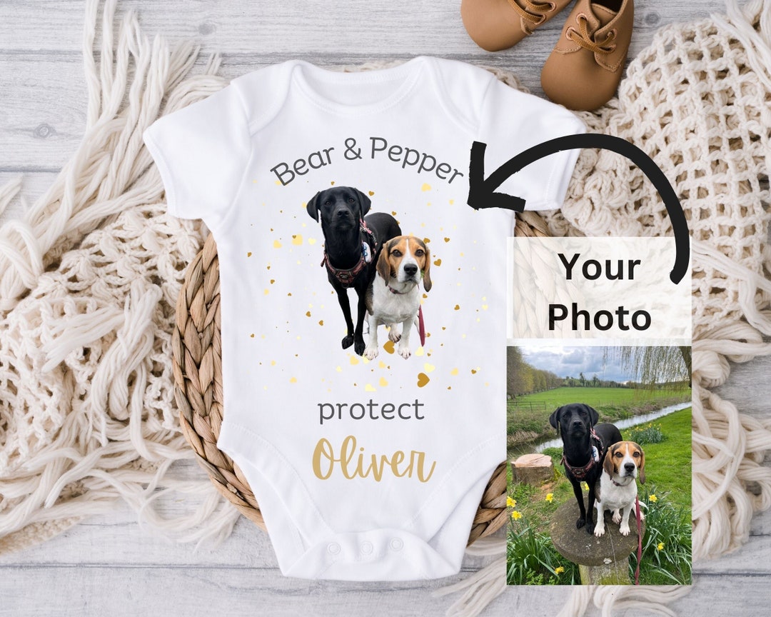 Personalised Baby Loved and Protected by Dog, Dog Owner New