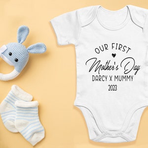 First Mother&#39;s Day Baby Vest, Personalised Baby Gift, Personalized Mother&#39;s Day Baby Grow, 1st Mothers Day Gift,  Our 1st Mothers Day Gift