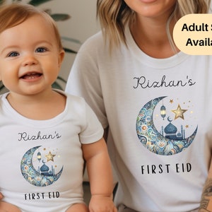 Personalised First Eid Ramadan Mubarak Baby Bodysuit, First Eid Sleep Suit, Ramadan Baby Grow, My First Eid Mubarak, Eid Mubarak Baby Grow image 5