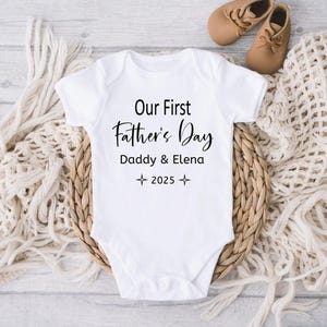 Personalised First Father&#39;s Day Baby Vest, Fathers Day Gift, Fathers Day Baby Outfit, 1st Father&#39;s Day Babygrow, Happy Fathers Day Baby Grow