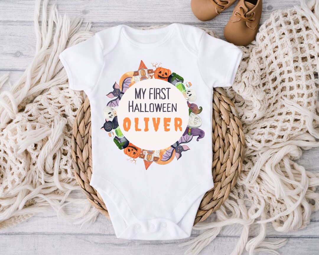Babies First Halloween Sleepsuit Custom Baby 1st Halloween Etsy