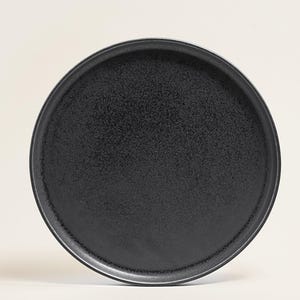 Grande assiette Faro noir-bleu mat