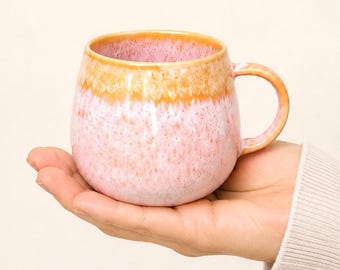 Évora ceramic cup coral pink from Portugal