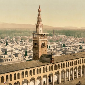 1890er Jahre Damaskus Umayyaden Moschee Minarett der Braut Vintage Foto - Digital Download