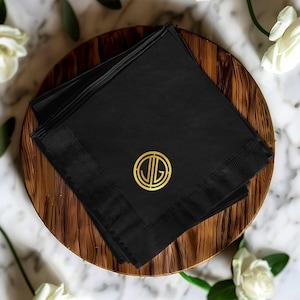Custom Foil Stamped Beverage Napkins, Perfect for Weddings, Engagements, Business Events, Personalized Event Napkins, Party Essentials