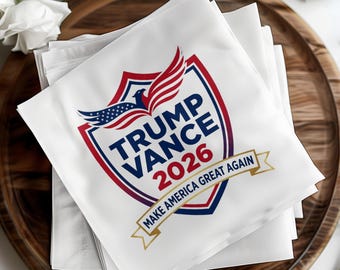Trump Vance 2026 Cocktailservietten für die USA, Wahlpartyzubehör, Konservatives Event-Dekor & Geschenke