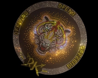 Tiger Rhinestone Transfer Bling Hot Fix Iron on Patch Motif Design Transfer, sierkussen strass transfer, Design motief voor shirts