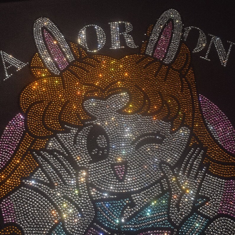 Cartoon Girl Rhinestone Iron-on Crystal Bling Transfer Applique Motif ...