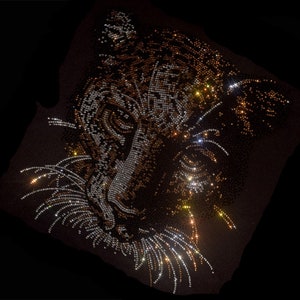 Leopard Rhinestone Transfer Bling Hot Fix Stryk-på-lapp Motivöverföring