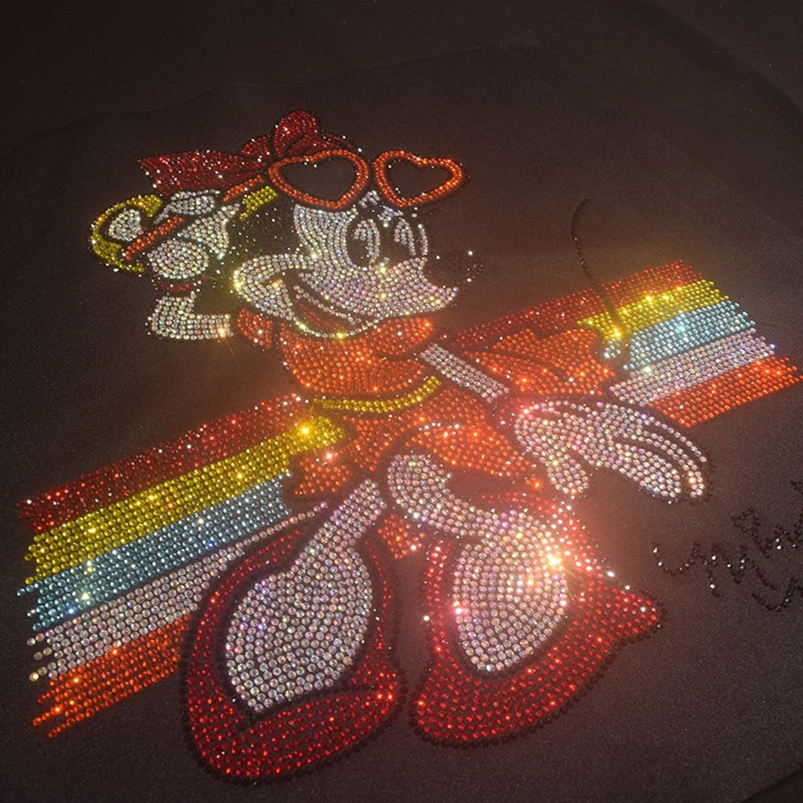 Cute Cartoon Rhinestone Transfer Bling Hot Fix Iron on Patch Motif ...