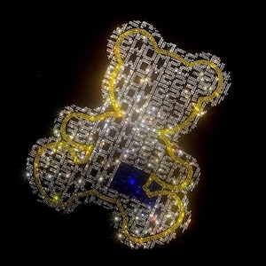 Alphabet bear Rhinestone Transfer Bling Hot Fix Iron on Patch Motif Design Transfer, Iron on hot fix, Bling shirts, Design motif for shirts