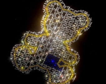 Alfabet beer Rhinestone Transfer Bling Hot Fix Iron on Patch Motif Design Transfer, Opstrijkbare hot fix, Bling shirts, Ontwerpmotief voor shirts
