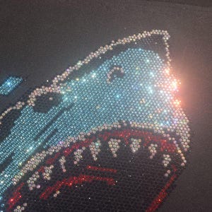 Deep Sea Shark Rhinestone Iron Hot Iron Transfer Printing, Marine ...