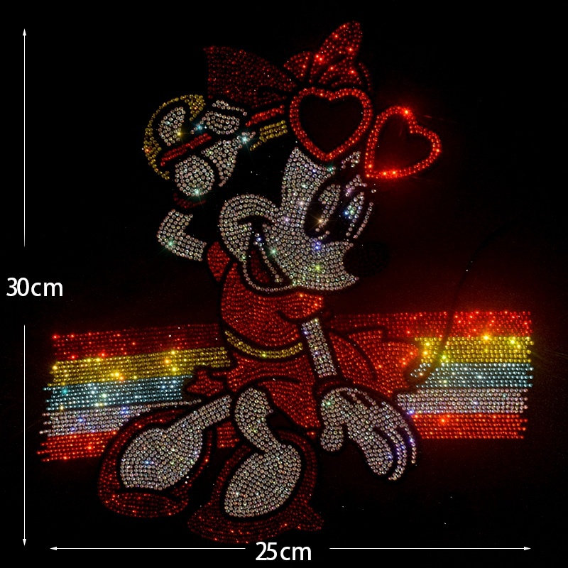 Cute Cartoon Rhinestone Transfer Bling Hot Fix Iron on Patch Motif ...