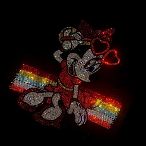 Schattige cartoon Rhinestone Transfer Bling Hot Fix Iron on Patch Motif Design Transfer, Opstrijkbare hot fix, Bling shirts, Ontwerpmotief voor shirts