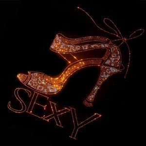 High heels rhinestone transfer, throw pillows rhinestone transfer，Rhinestone Transfer Bling Hot Fix Iron on Patch Motif Design Transfer