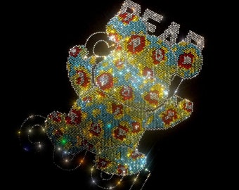 Teddybeer strass overdracht, ontwerp sticker voor doe-het-zelf, opstrijkbare hot fix Rhinestone overdracht bling. DIY-strasskleding, opstrijkbare hotfix