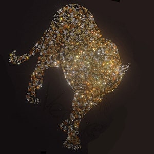 Tiger Rhinestone Transfer,Iron on hot fix, Rhinestone Transfer Bling Hot Fix Iron on Patch Motif Design Transfer,Crystal Bling