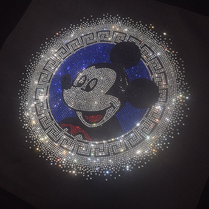 Cute Cartoon Rhinestone Transfer Bling Hot Fix Iron on Patch Motif ...