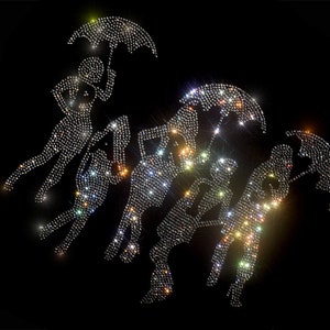 Cartoon girl Rhinestone Iron-on Crystal Bling Transfer Applique Motif Patch Hotfix - Make Your Own Shirt,  DIY!