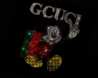 Cartoon patroon Strass Transfer, Opstrijkbare hotfix, Strass Transfer Bling Hot Fix Opstrijkbare patch Motif Design Transfer, Crystal Bling