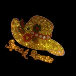 Hut Strass Applikation, Bügelbild Strass Applikation, Strass Applikation, Strass Applikation