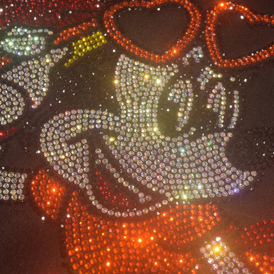 Cute Cartoon Rhinestone Transfer Bling Hot Fix Iron on Patch Motif ...