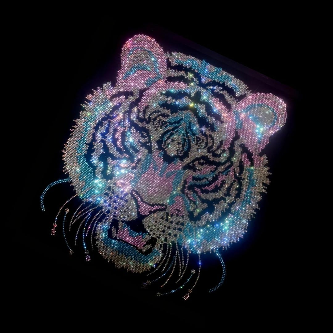 Tiger Rhinestone Domineering Tiger Head Rhinestones Iron Heat Transfer Pattern Patch,men ...
