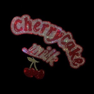 Rhinestone Cherry Heat Transfer (Iron-on) Design Decal , Hot Fix Crystal Cherry, Girls Cherry rhinestone applique,rhinestone