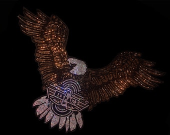 Elvis Eagle Rhinestone design ,Elvis rhinestones heat transfer ,crystal Elvis eagle , rhinestone heat transfer iron on, iron on Elvis eagle