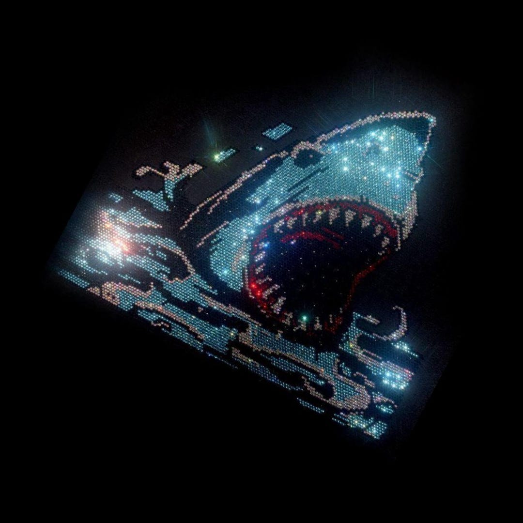 Deep Sea Shark Rhinestone Iron Hot Iron Transfer Printing, Marine ...