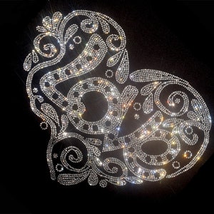 LOVE Rhinestone Transfer, Iron on hot fix, Rhinestone Transfer Bling Hot Fix Iron on Patch Motif Design Transfer