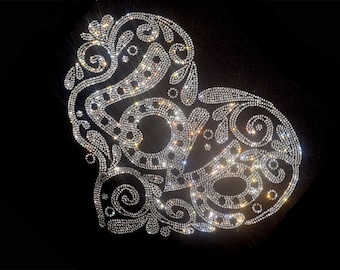 LOVE Rhinestone Transfer, Iron on hot fix, Rhinestone Transfer Bling Hot Fix Iron on Patch Motif Design Transfer