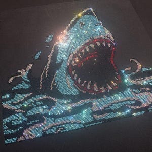 Deep Sea Shark Rhinestone Iron Hot Iron Transfer Printing, Marine ...