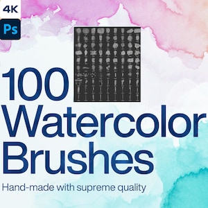 100 Paquete de acuarela Procreate, pinceles de acuarela procreate, texturas de acuarela procreate, pincel de acuarela procreate, conjunto de pinceles para ipad