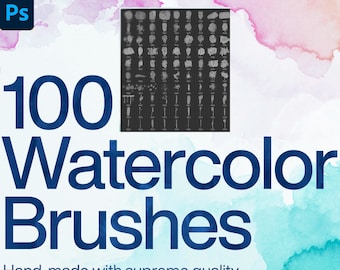 100 Procreate watercolor bundle, procreate watercolor brushes, procreate watercolor textures, procreate watercolor brush, brush set for ipad