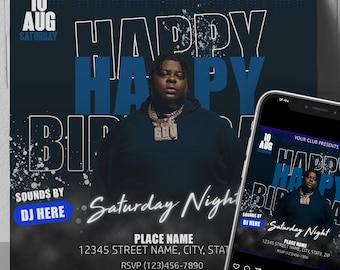 Club Flyer, Birthday Invitation, Birthday Party Invitation, Party Invite Flyer, Bday Flyer, DIY Flyer, Canva Template, PHOTOSHOP Template